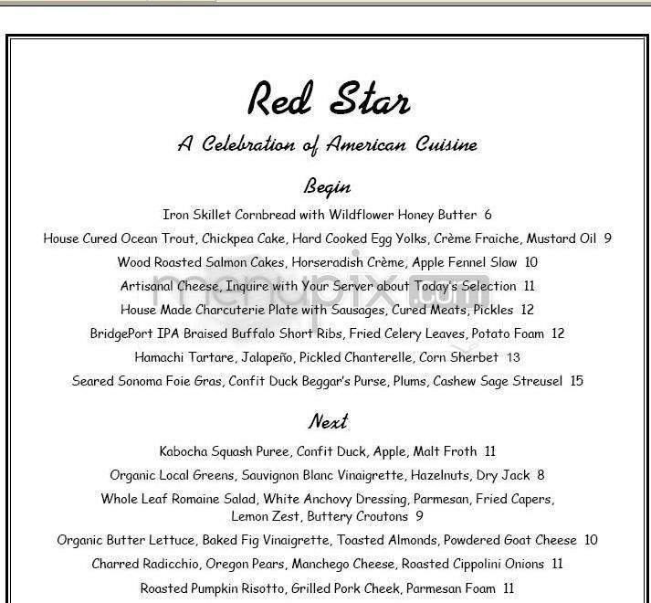 Redstar Tavern & Roasthouse (Hotel Monoco) - Portland, OR menu_pic