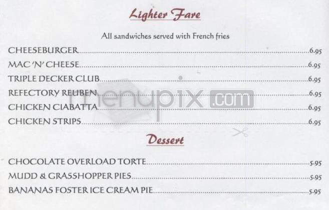 Refectory - Portland, OR menu_pic
