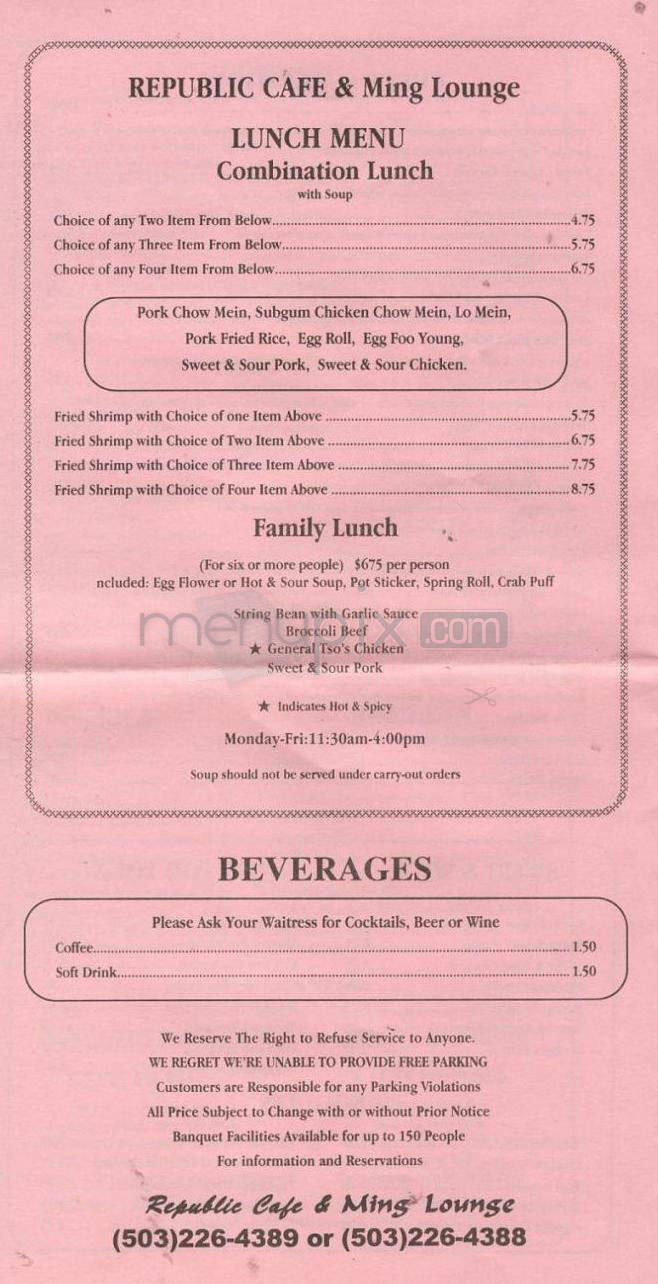 Republic Cafe - Portland, OR menu_pic