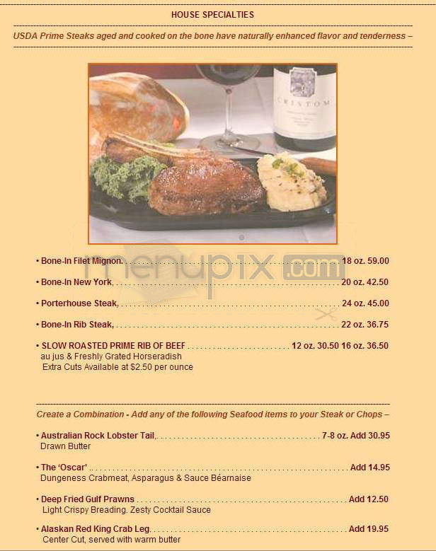 Ringside Steakhouse - Portland, OR menu_pic