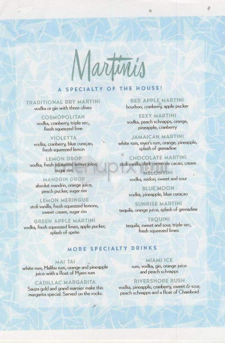 Rivershore Bar & Grill - Oregon City, OR menu_pic
