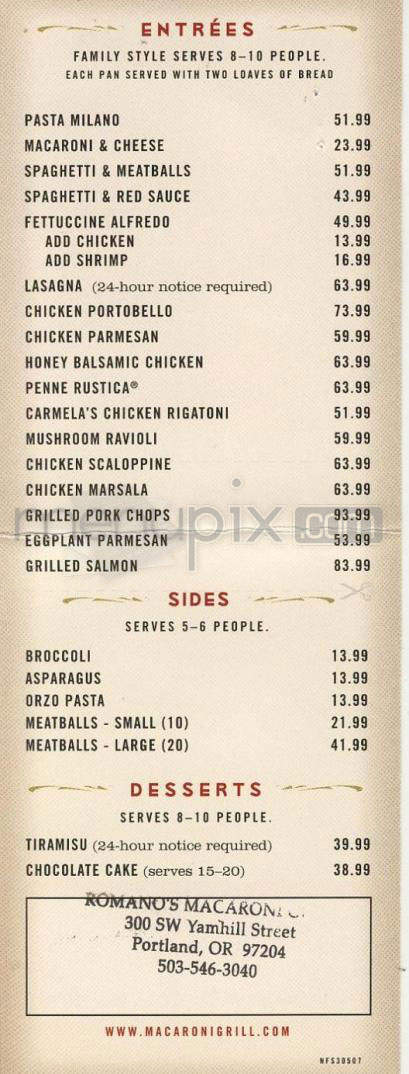 /4326178/Romanos-Macaroni-Grill-The-Menu-Woodlands-TX - The Woodlands, TX