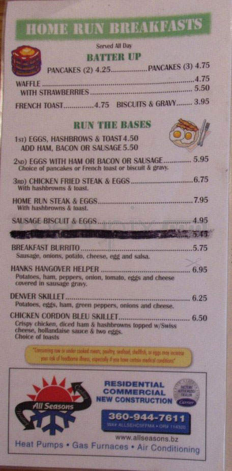 Ron's Sports Page - Vancouver, WA menu_pic