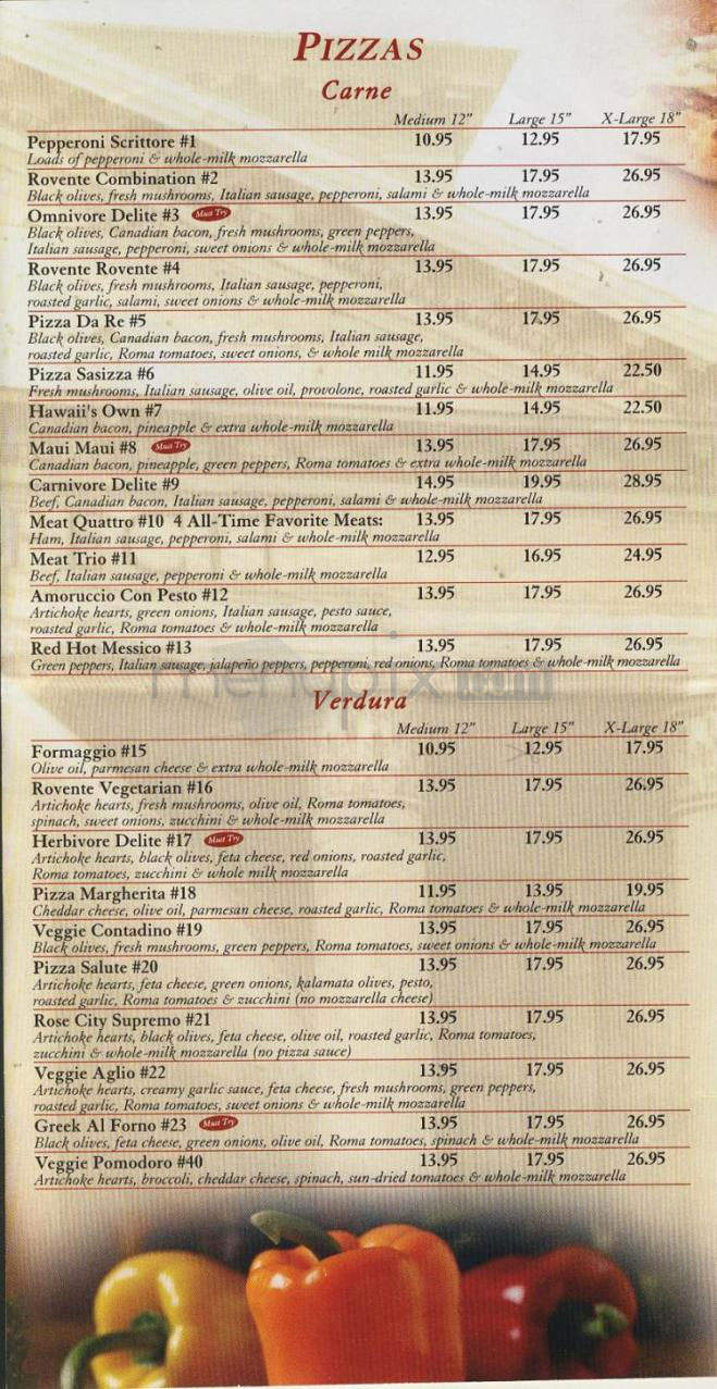 Rovente Pizza Delivery - Portland, OR menu_pic
