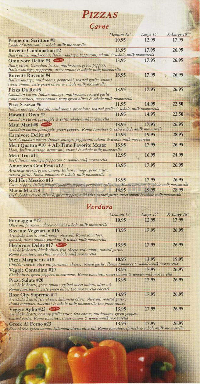 Rovente Pizza - Portland, OR menu_pic