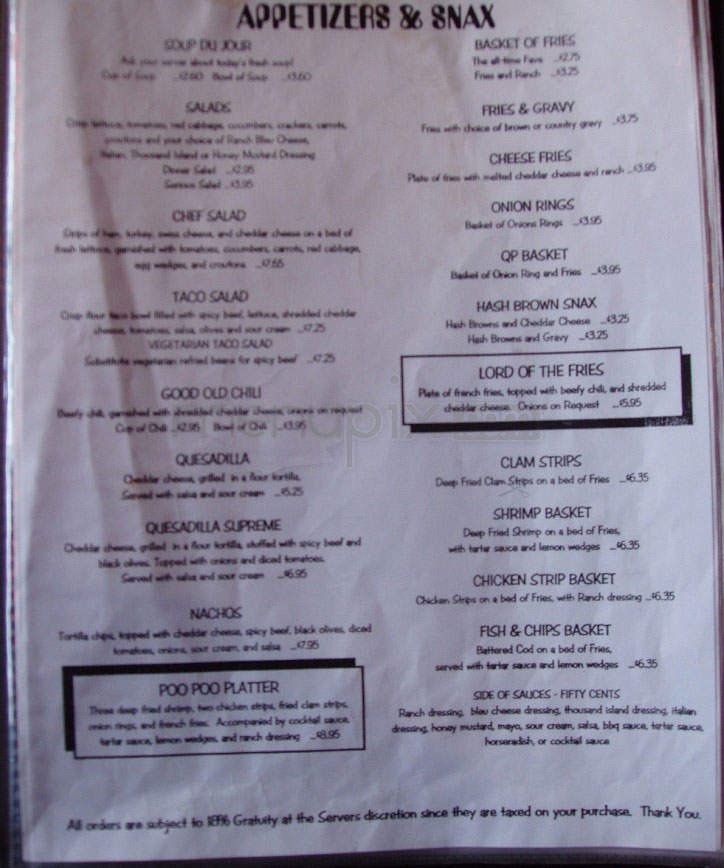 The Roxy - Portland, OR menu_pic