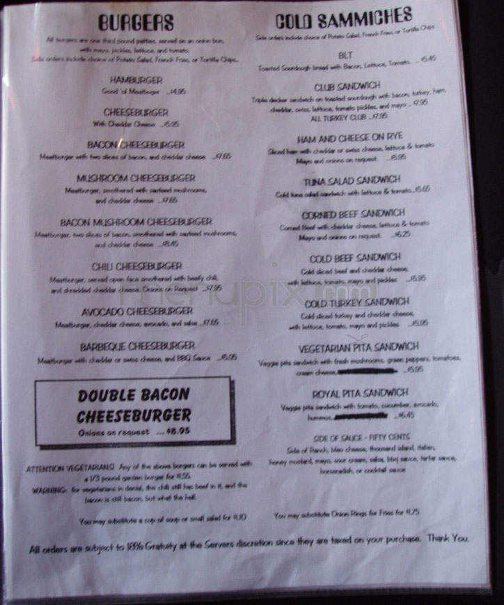The Roxy - Portland, OR menu_pic