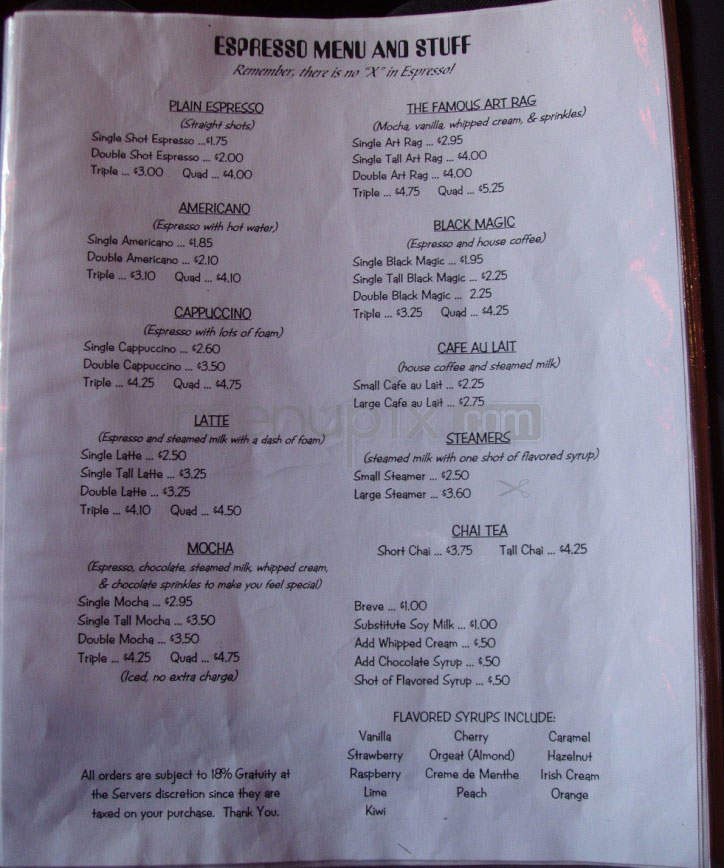 The Roxy - Portland, OR menu_pic