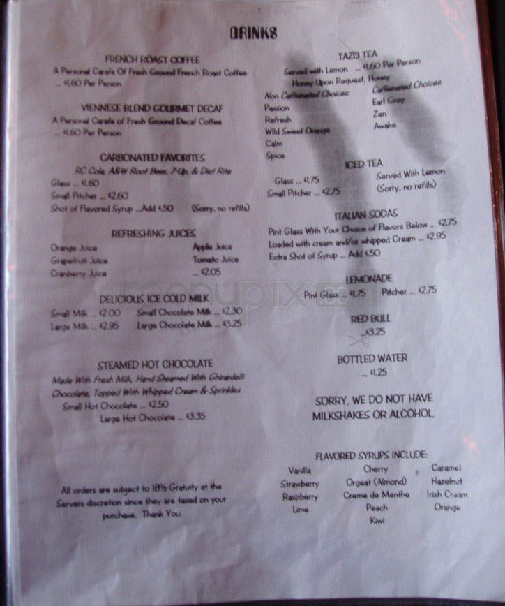 The Roxy - Portland, OR menu_pic