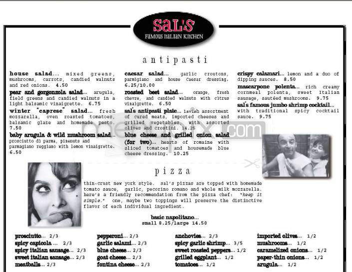 Sal's Famous Italian Kitchen - Portland, OR menu_pic