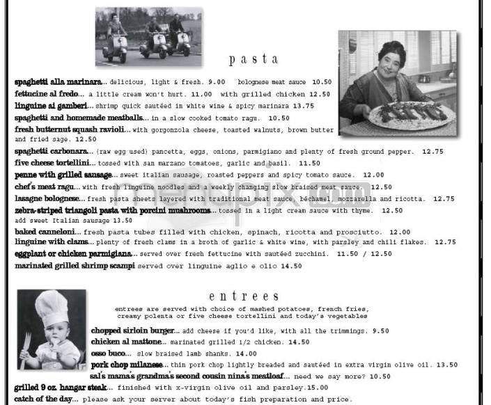 Sal's Famous Italian Kitchen - Portland, OR menu_pic