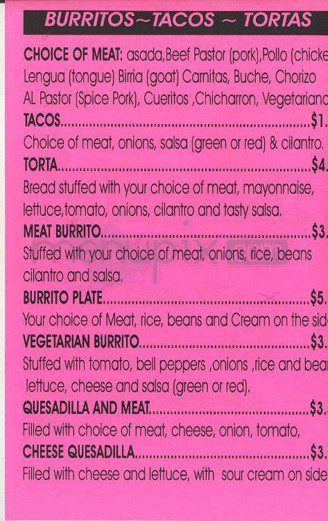 Salvador's Bakery IV - Tigard, OR menu_pic