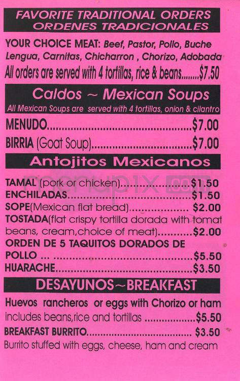 Salvador's Bakery IV - Tigard, OR menu_pic