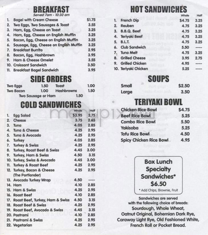 Sandwich Paradise - Portland, OR menu_pic