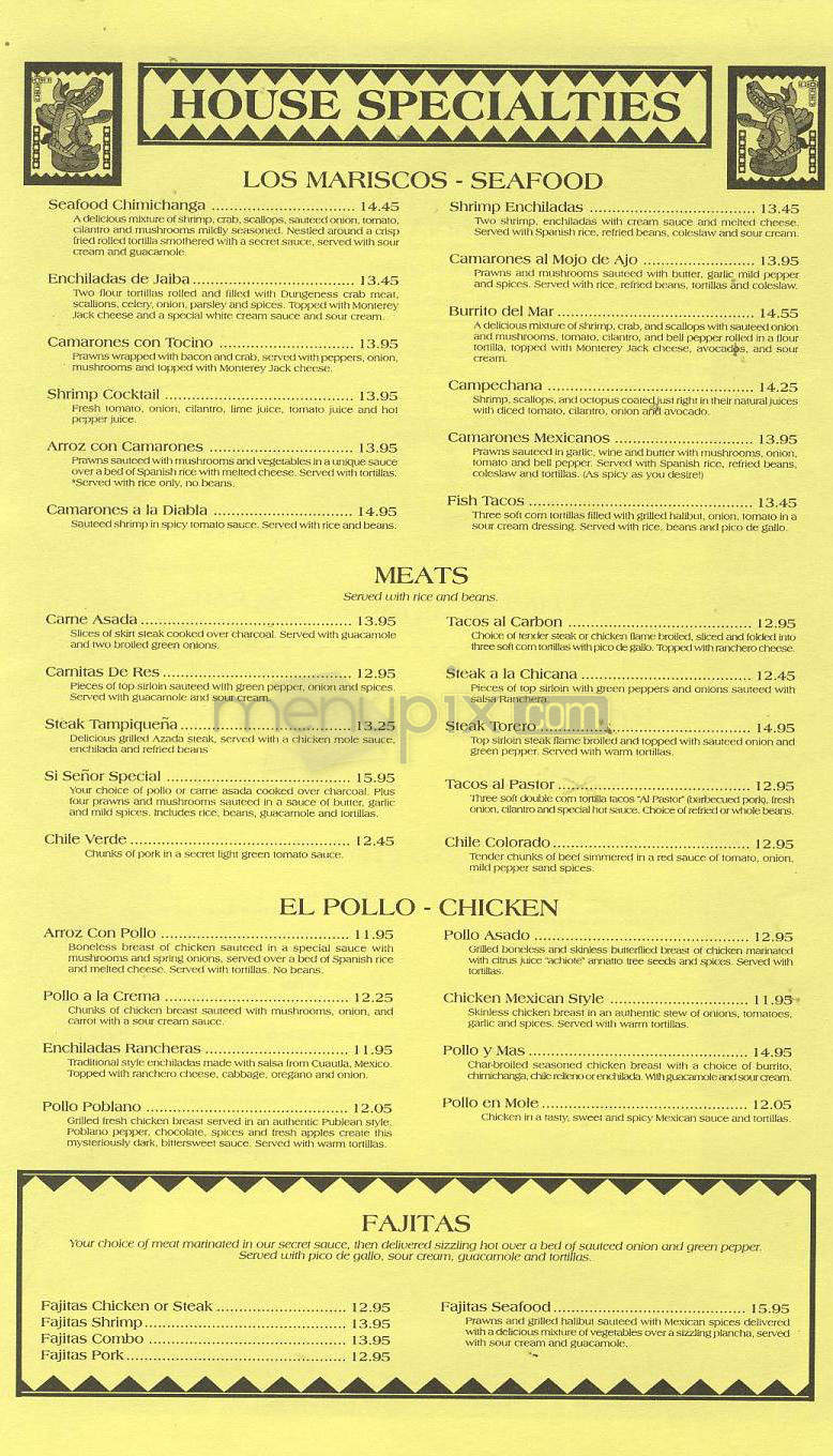 Si Senior Family Mexican - Portland, OR menu_pic