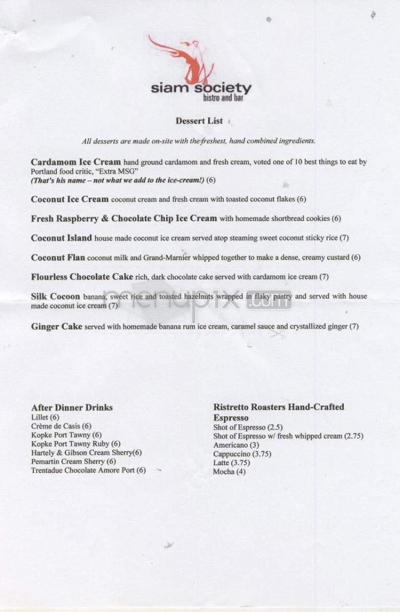 Siam Society - Portland, OR menu_pic