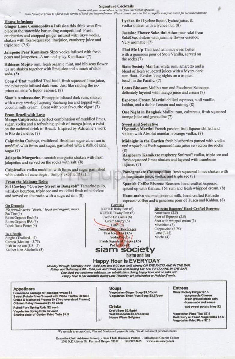 Siam Society - Portland, OR menu_pic