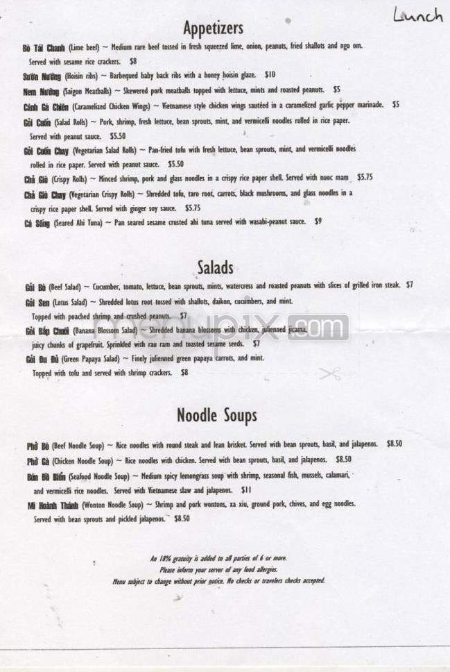 Silk Vietnamese Restaurant - Portland, OR menu_pic
