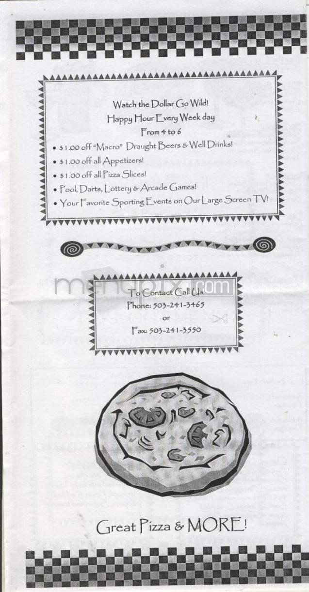 Silver Dollar Pizza II (aka The Dollar) - Portland, OR menu_pic