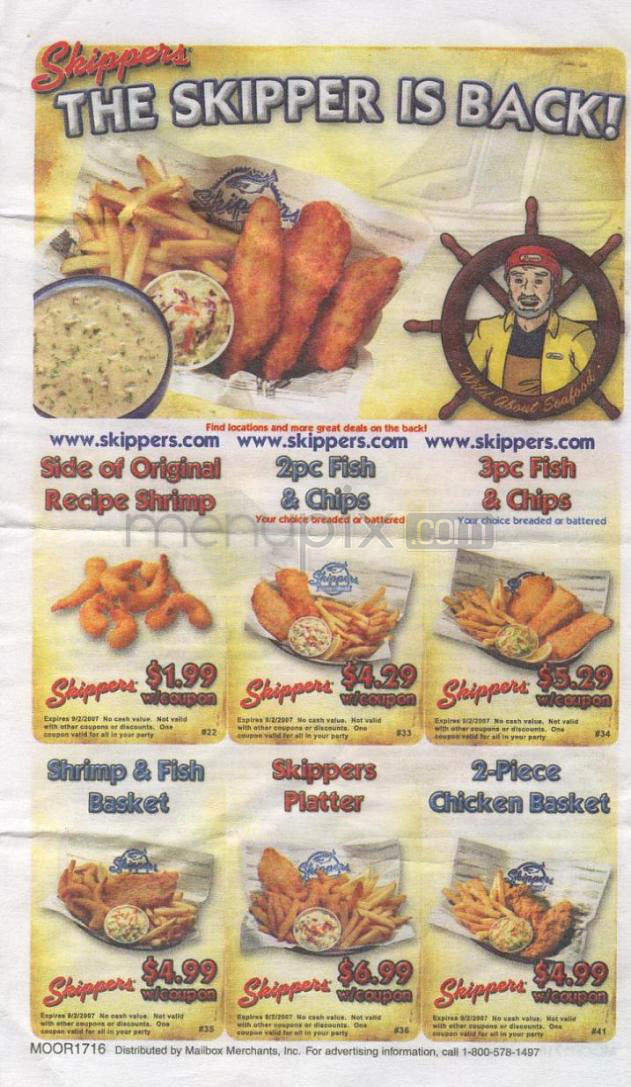 Menu of Skippers Seafood 'n Chowder in Portland, OR 97230