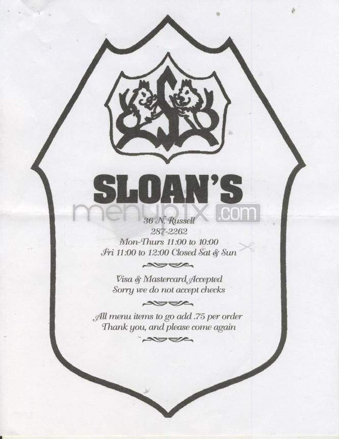 Sloan's - Portland, OR menu_pic