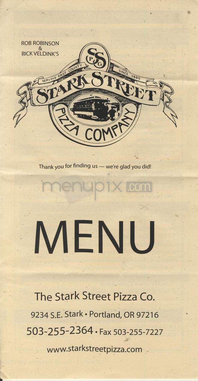 Stark Street Pizza Company - Portland, OR menu_pic