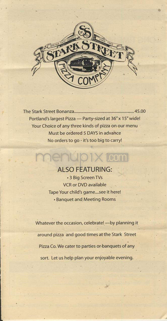 Stark Street Pizza Company - Portland, OR menu_pic