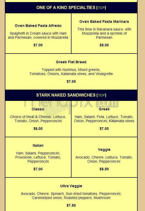 Stark Naked Pizza - Portland, OR menu_pic