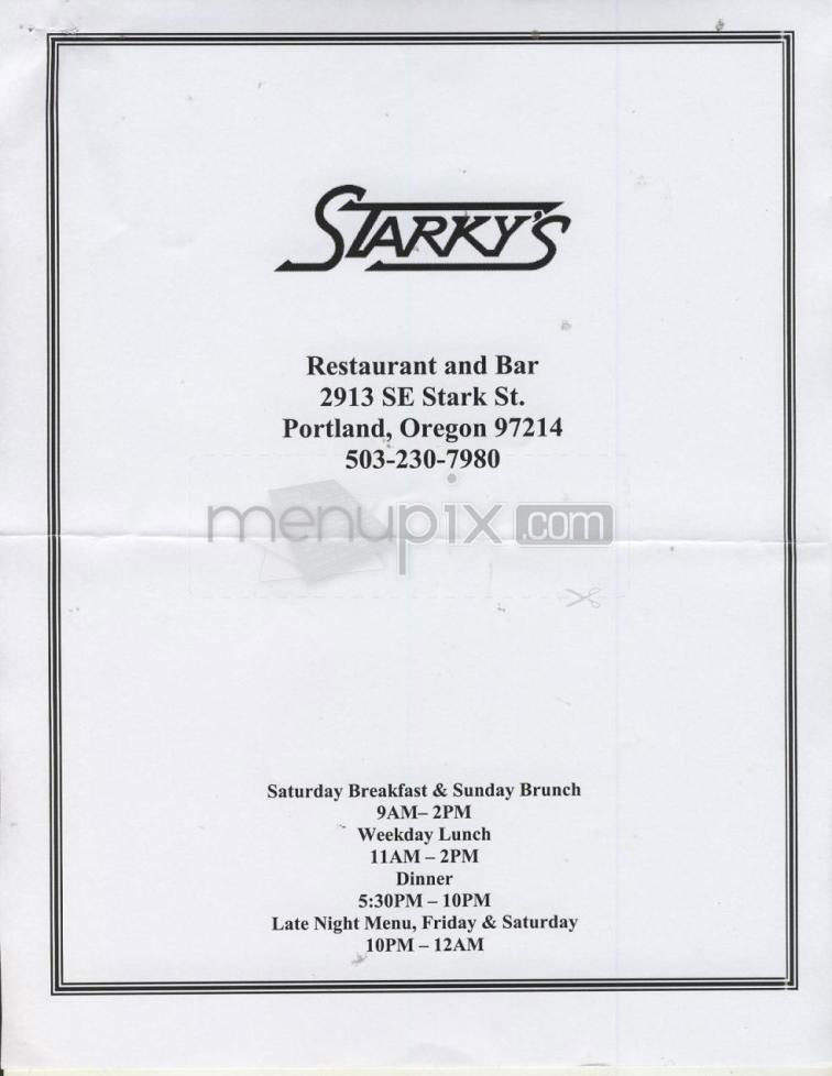 Starky's - Portland, OR menu_pic