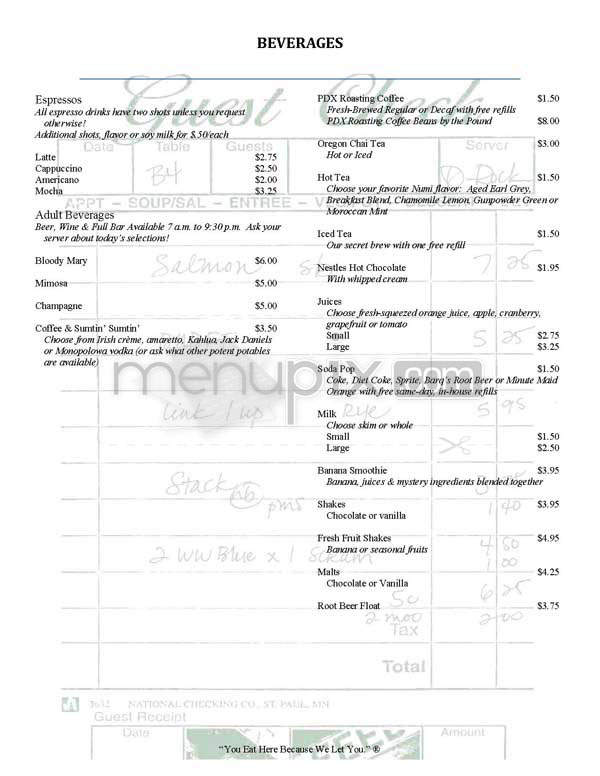 Stepping Stone Cafe - Portland, OR menu_pic