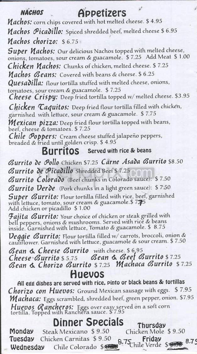 Su Casa El Ranchero - Vancouver, WA menu_pic