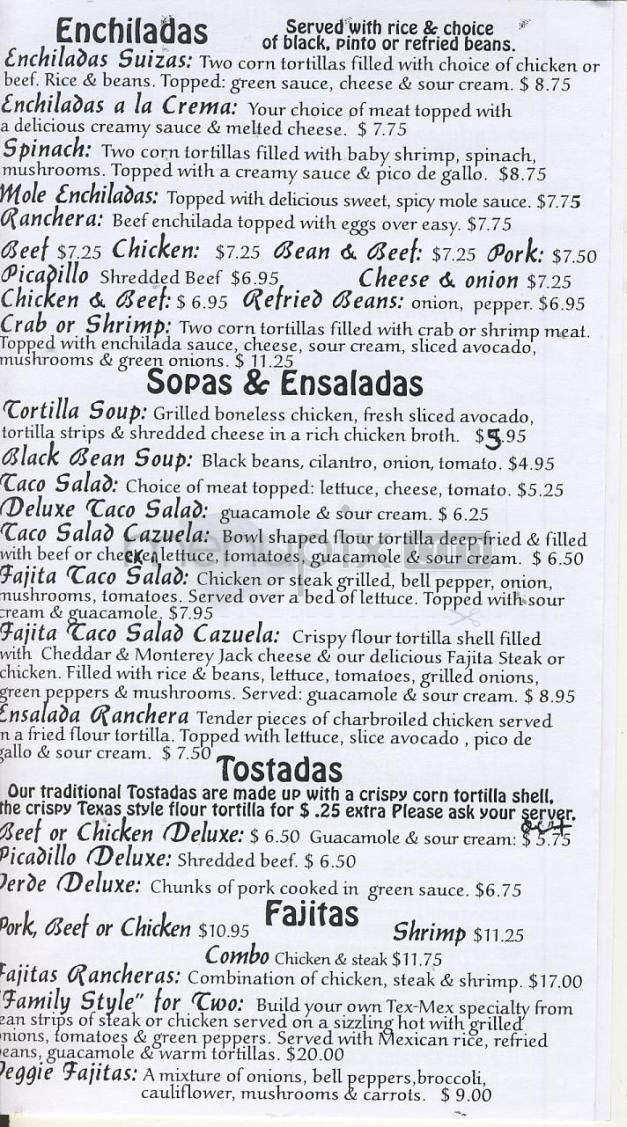 Su Casa El Ranchero - Vancouver, WA menu_pic