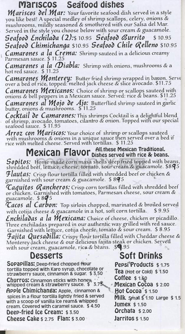 Su Casa El Ranchero - Vancouver, WA menu_pic
