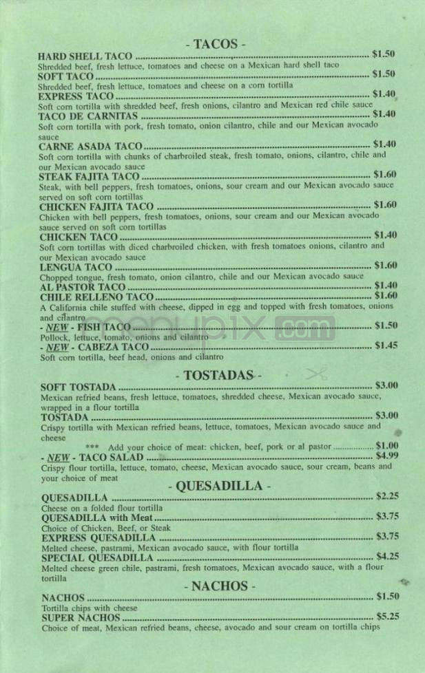 Super Burrito Express - Portland, OR menu_pic