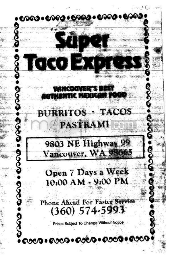 /901573/Super-Taco-Express-Vancouver-WA - Vancouver, WA