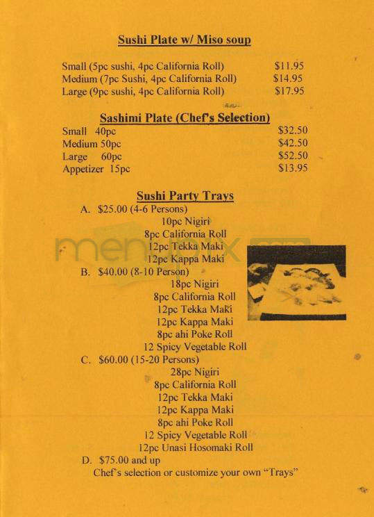 Sushi Sushi - Portland, OR menu_pic