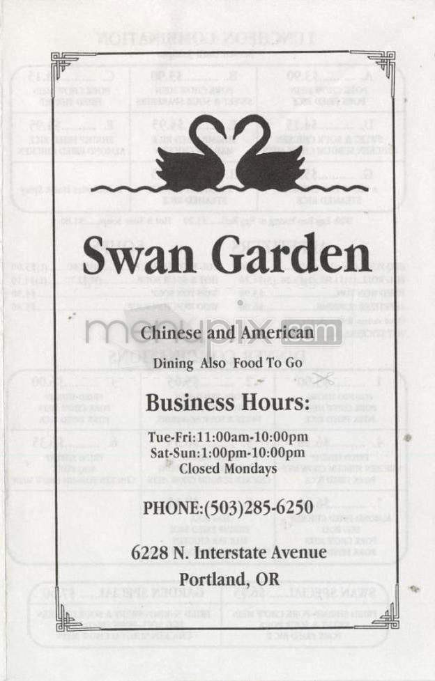 Swan Garden - Portland, OR menu_pic