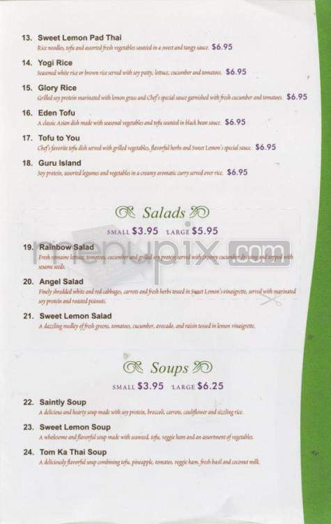 Sweet Lemon - Portland, OR menu_pic