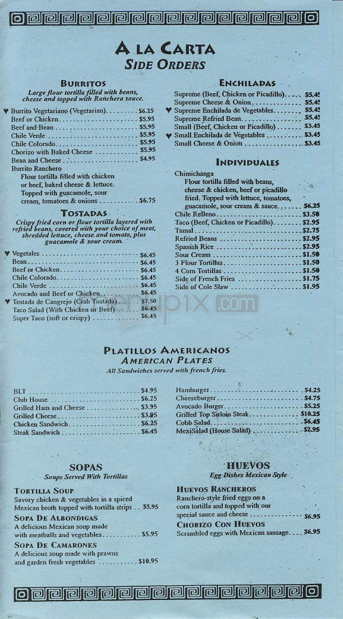 Tacho's II Mexican Restaurant - Portland, OR menu_pic