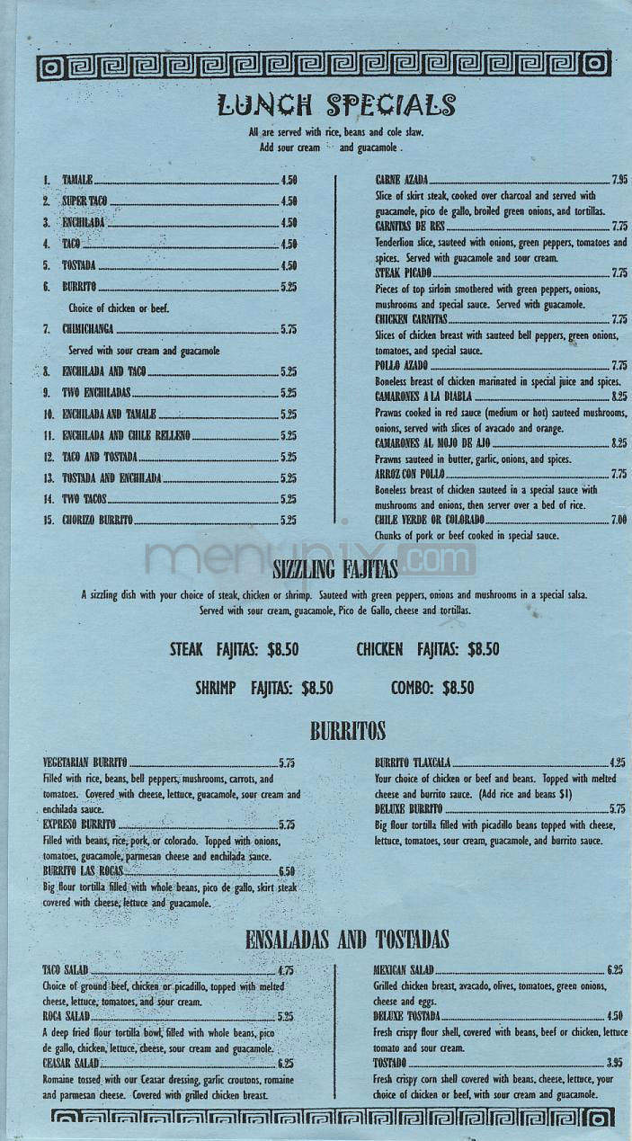 Tacho's II Mexican Restaurant - Portland, OR menu_pic