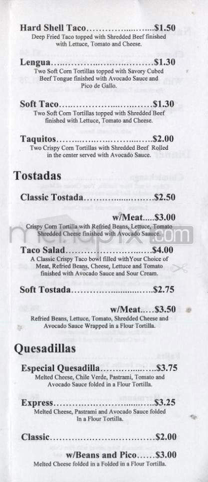 Taqueria Tres Hermanos - Portland, OR menu_pic
