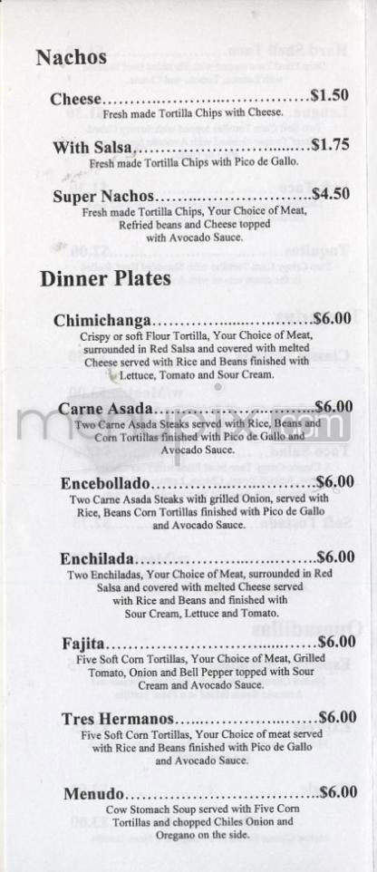 Taqueria Tres Hermanos - Portland, OR menu_pic