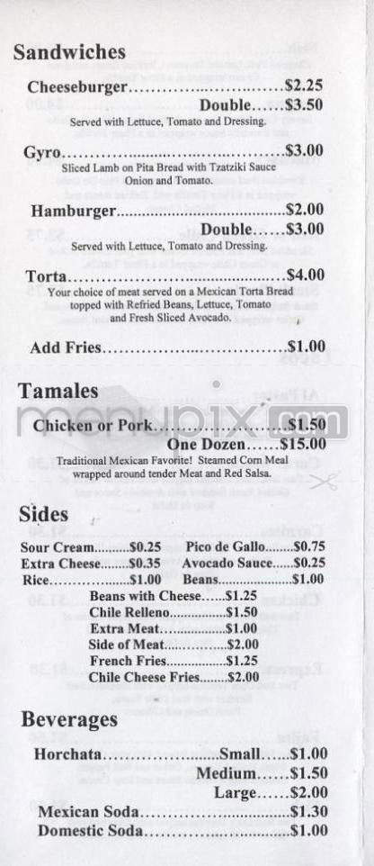 Taqueria Tres Hermanos - Portland, OR menu_pic