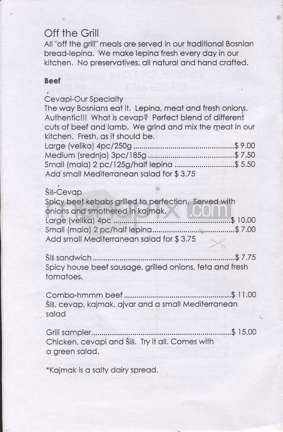 Taste of Europe - Portland, OR menu_pic