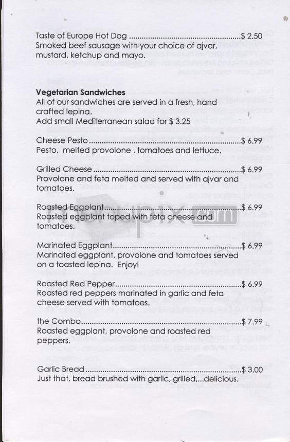 Taste of Europe - Portland, OR menu_pic