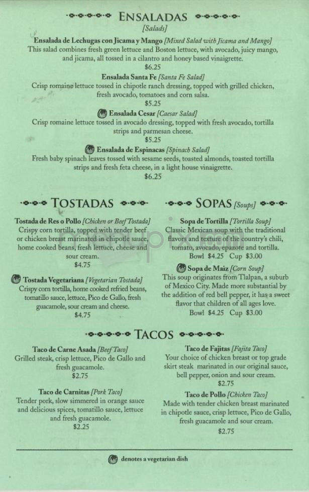 Taste of Mexico - Portland, OR menu_pic