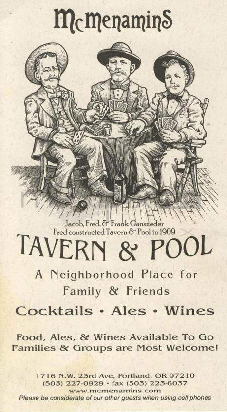 Tavern & Pool - Portland, OR menu_pic