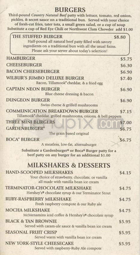 Tavern & Pool - Portland, OR menu_pic