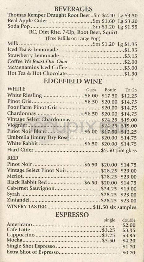 Tavern & Pool - Portland, OR menu_pic