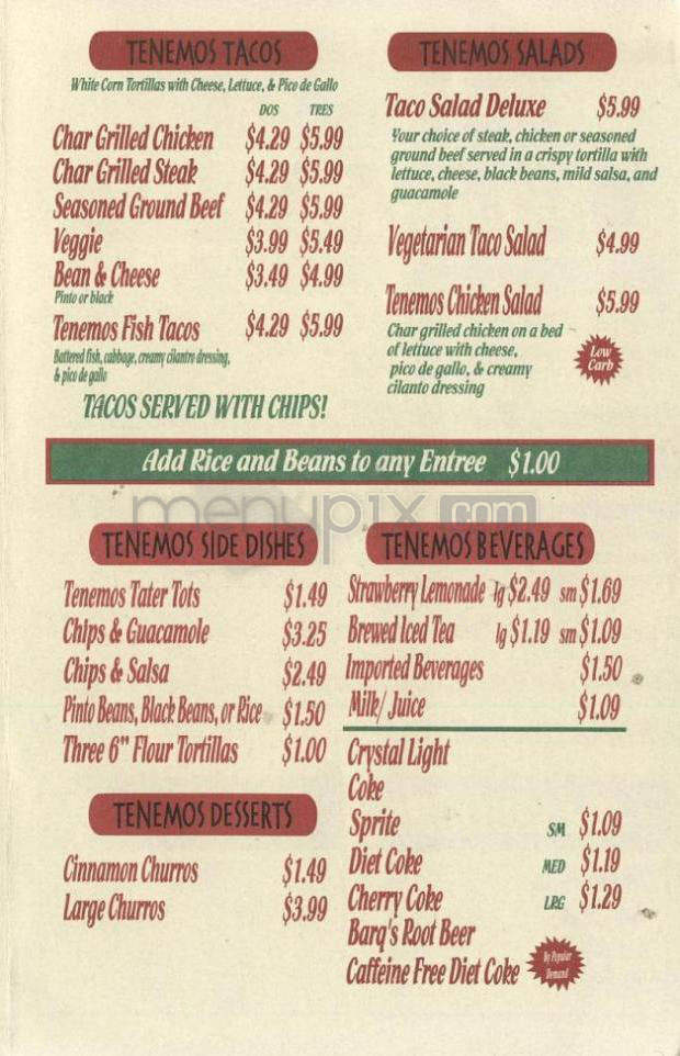 Tenemos Tacos - Tigard, OR menu_pic